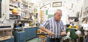 John Smythe in his shop